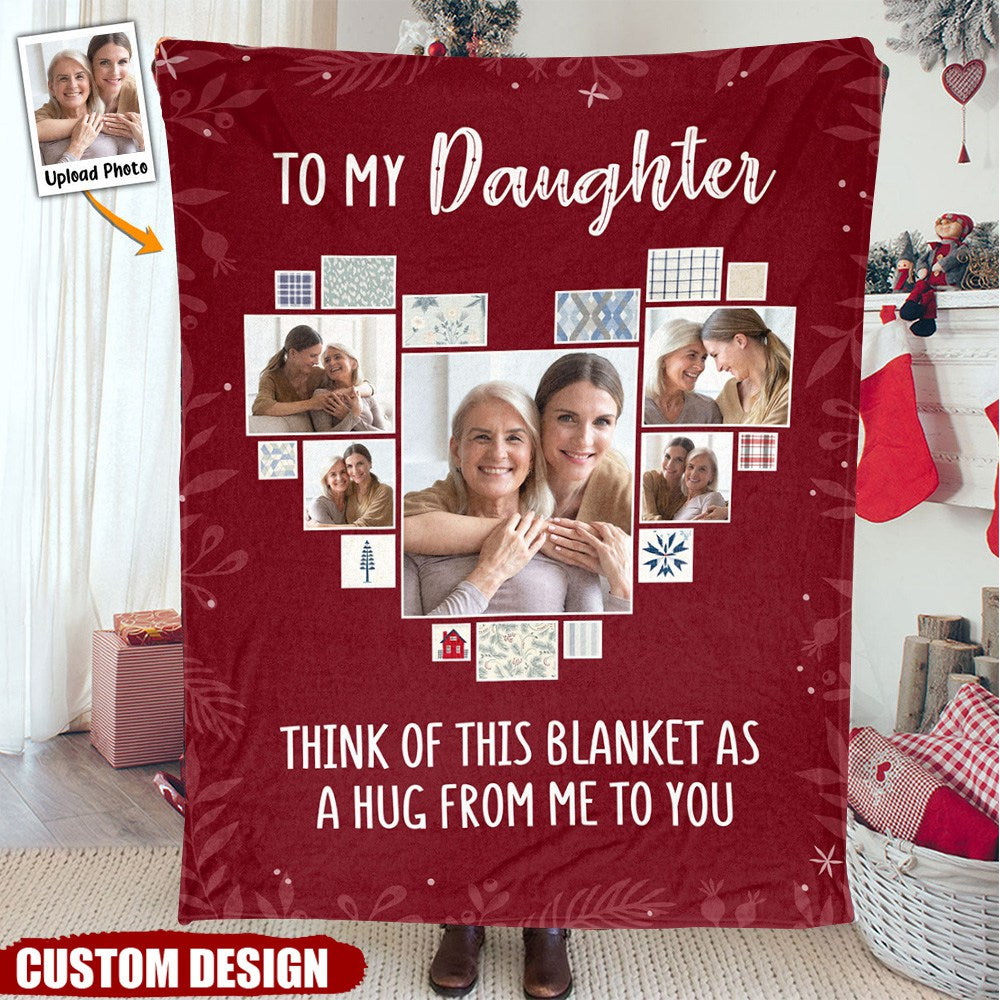 Think Of This Blanket As A Hug From Me To You - Personalized Photo Blanket