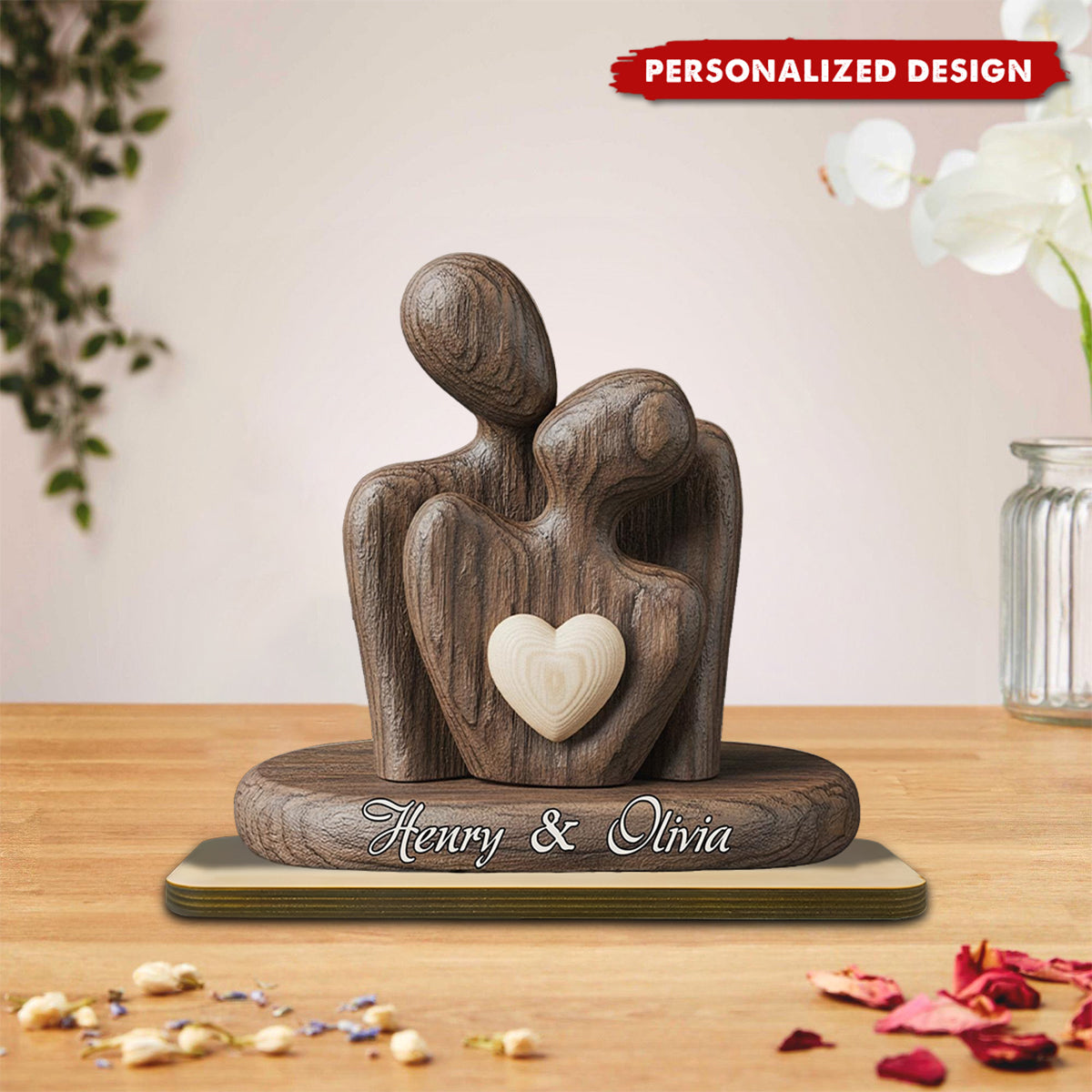 Personalized Couple Wooden Plaque-Anniversary Valentine Gift