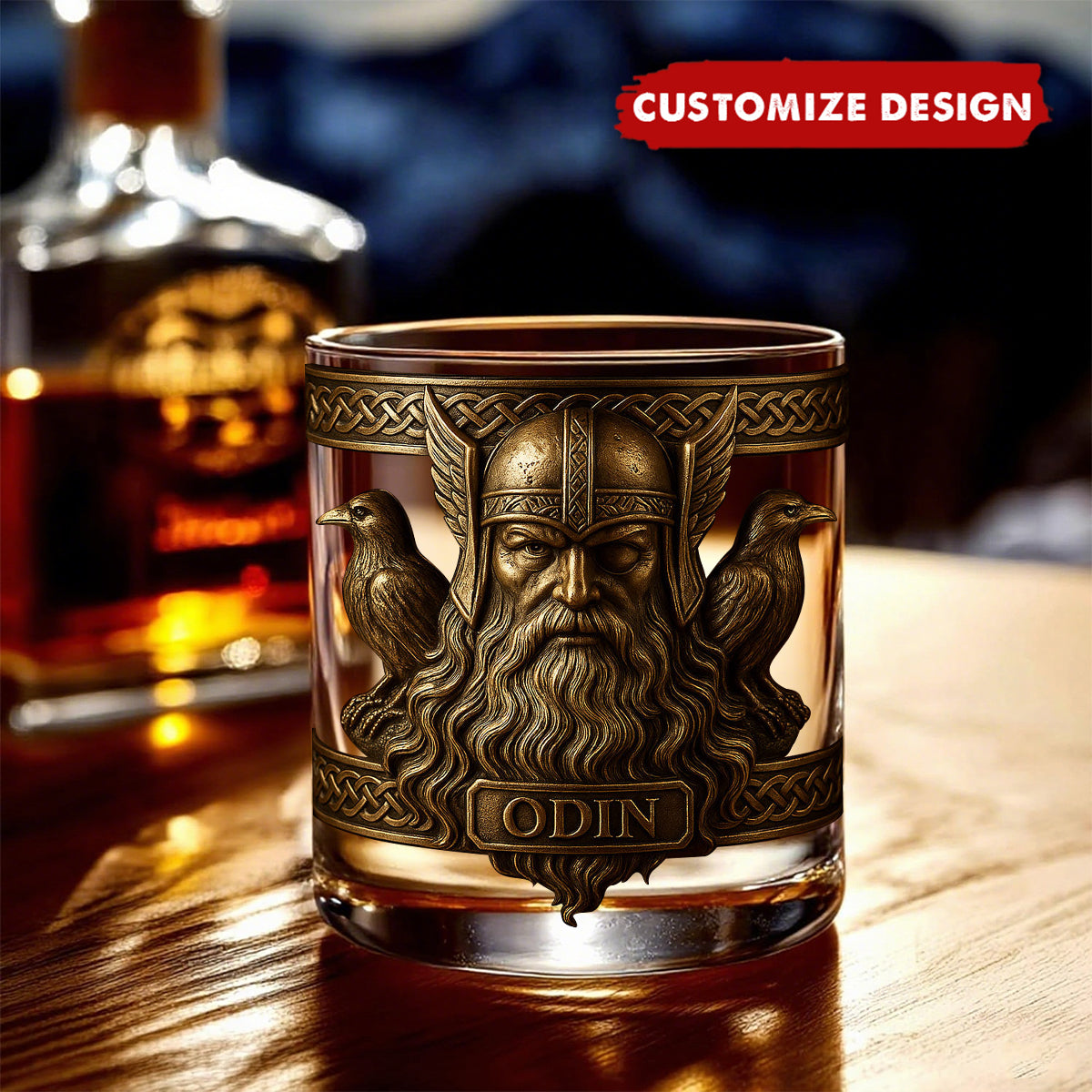 Allfather - Personalized Viking Whiskey Glass