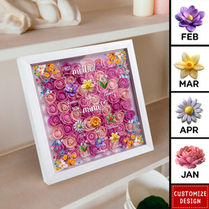 First Mom Now Mama - Personalized Custom Flower Shadow Box