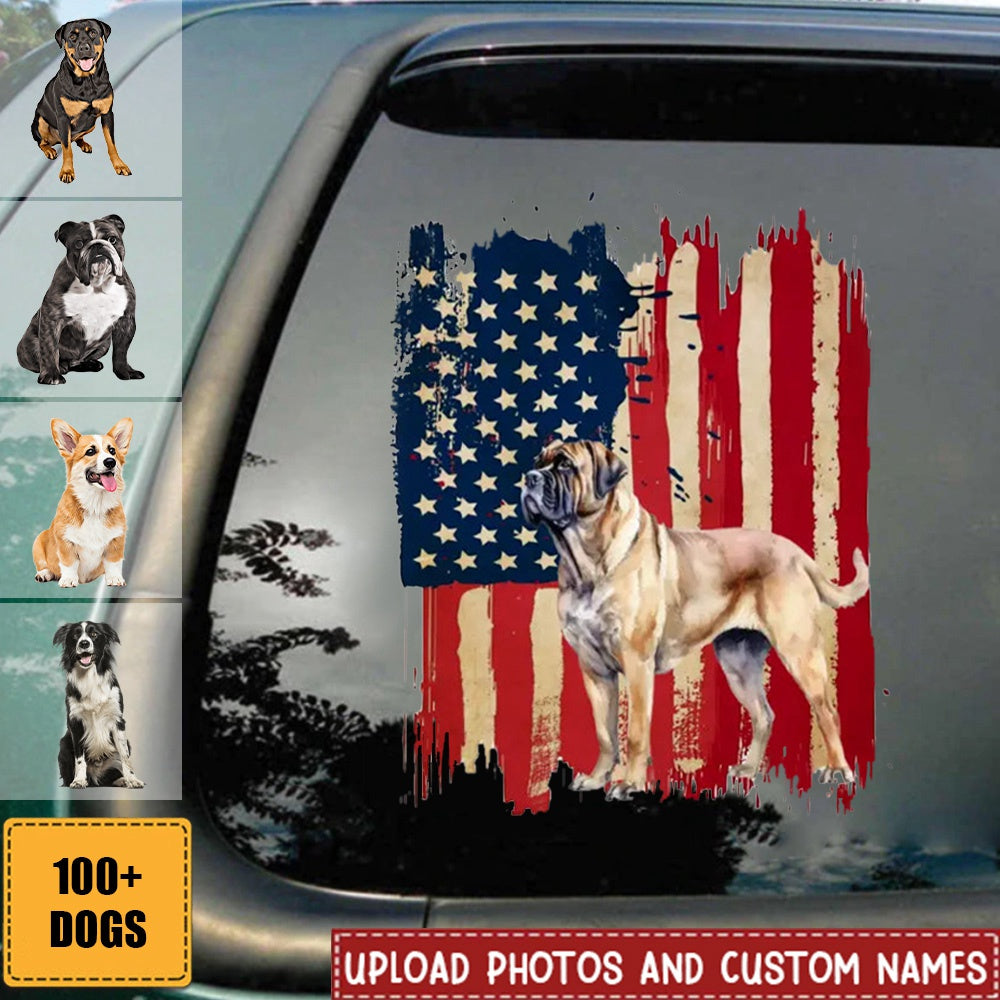 Personalized dog flag printed Decal - Gift for dog lovers
