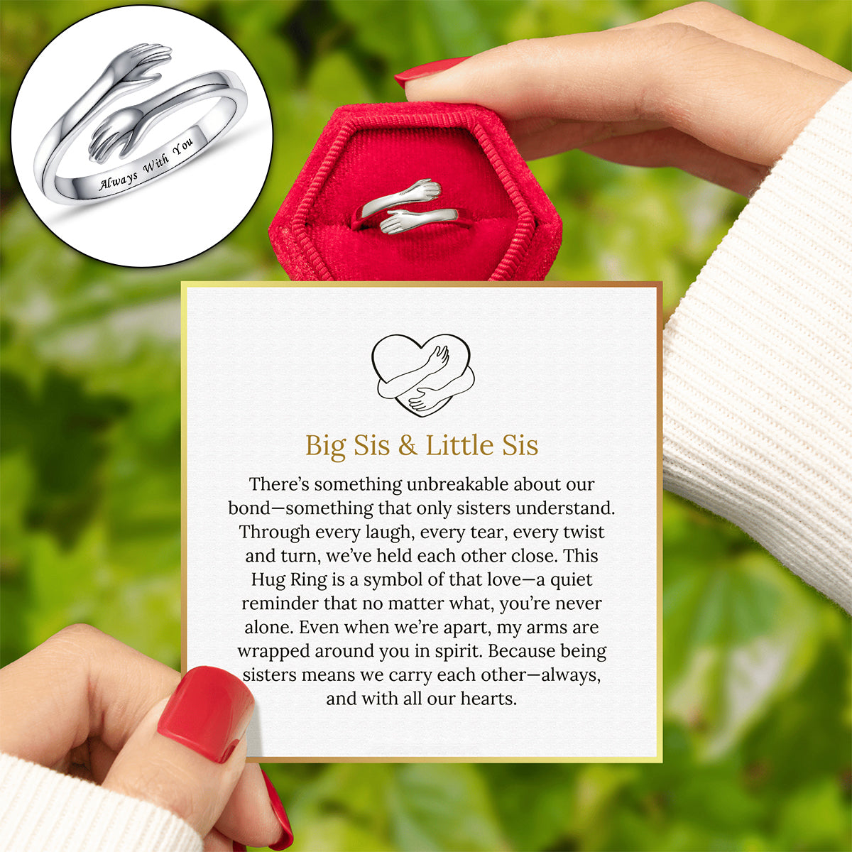 To My Sister-Hug Ring