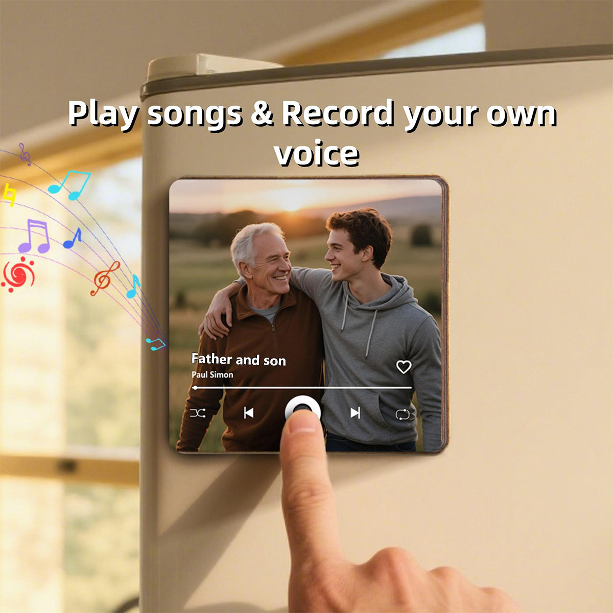 Personalized  Photo Music Fridge Magnet - Birthday,Father's Day Gift For Dad,Grandpa