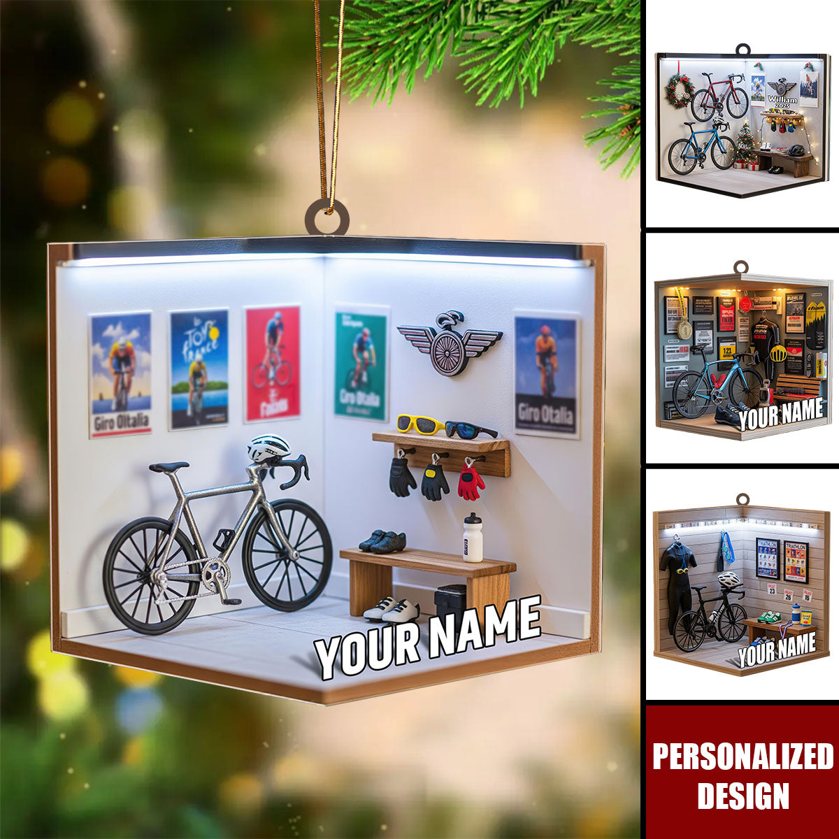 Personalized Cycling Christmas Ornament-Gift For Road Bike Lovers