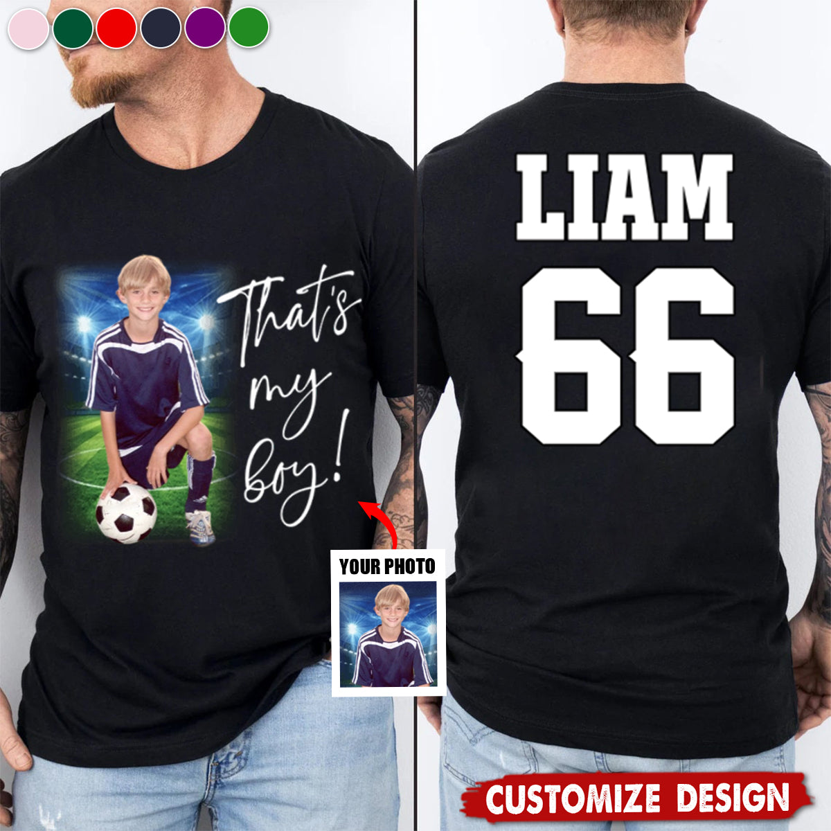 I'll Be Your Biggest Fan-Personalized Photo Soccer Game Day Shirt-Gift For Soccer Lovers
