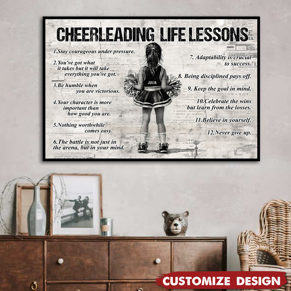 Personalized Cheerleading Kid Poster - Gift For Cheerleader, Cheerleading Lovers