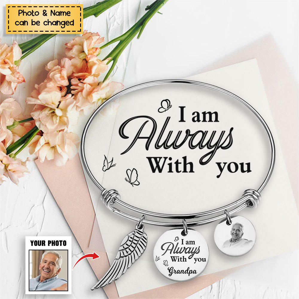 I am Always With You - Personalized Memorial Angel Bracelet