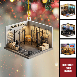 Personalized Fitness Christmas Ornament, Gift For Gym Lover, Workout Keepsake