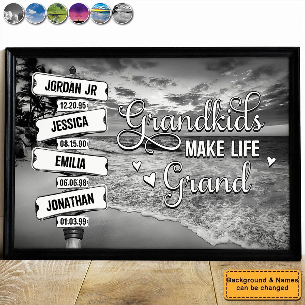Personalized Gift For Grandma Street Signs With Grandkids Names Poster