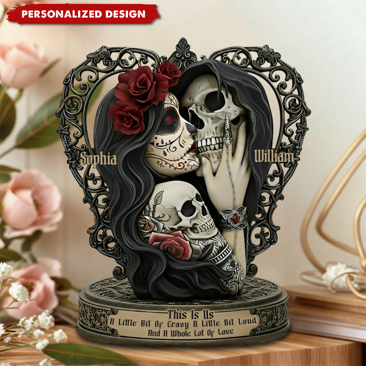 This Is Us-Personalized Skull Acrylic Plaque-Gift For Couple