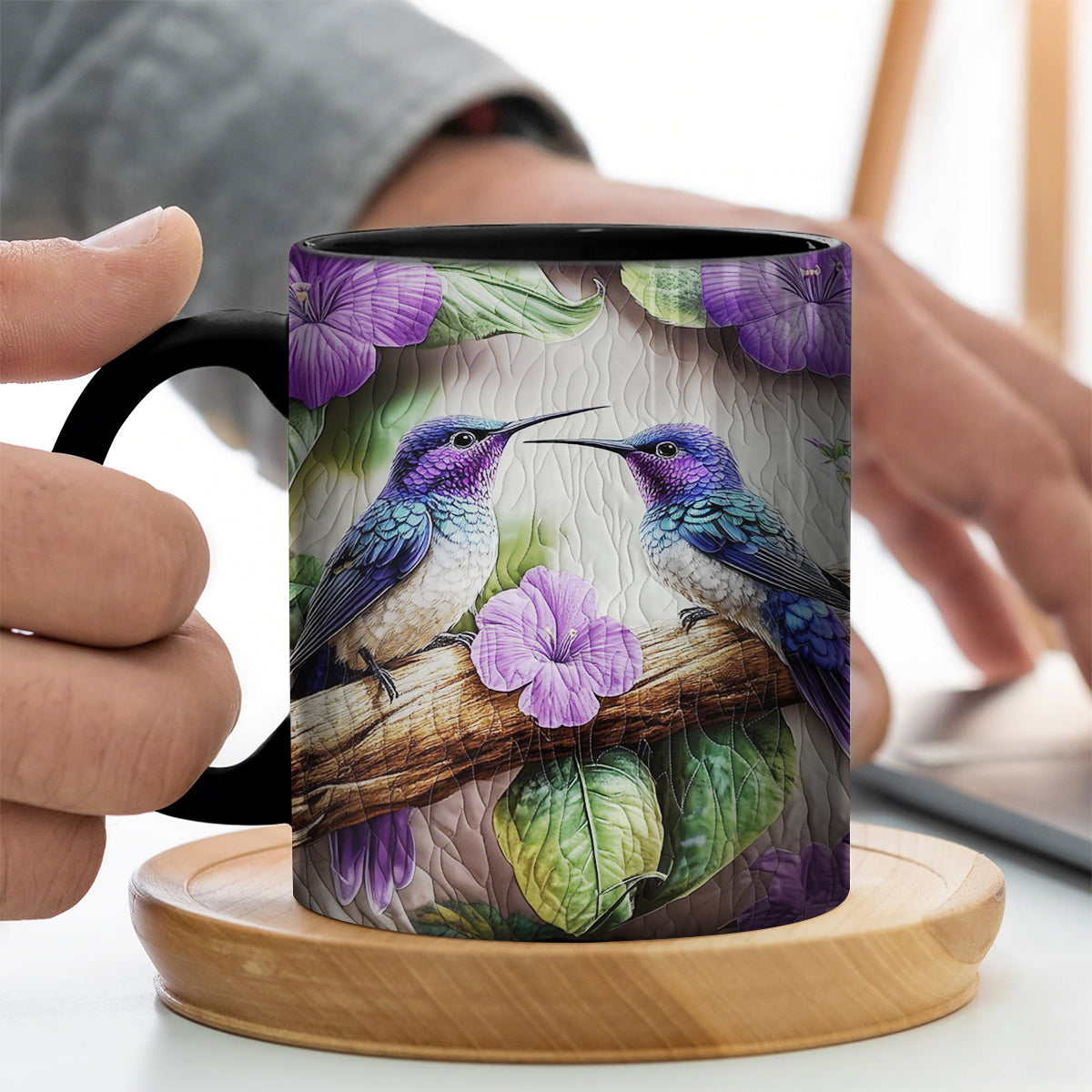 Amethyst Lovebirds Coffee Mug - Gift For Bird Lovers