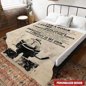 Personalized Hockey Goalie Blanket-Gift For Hockey Goalie Lovers
