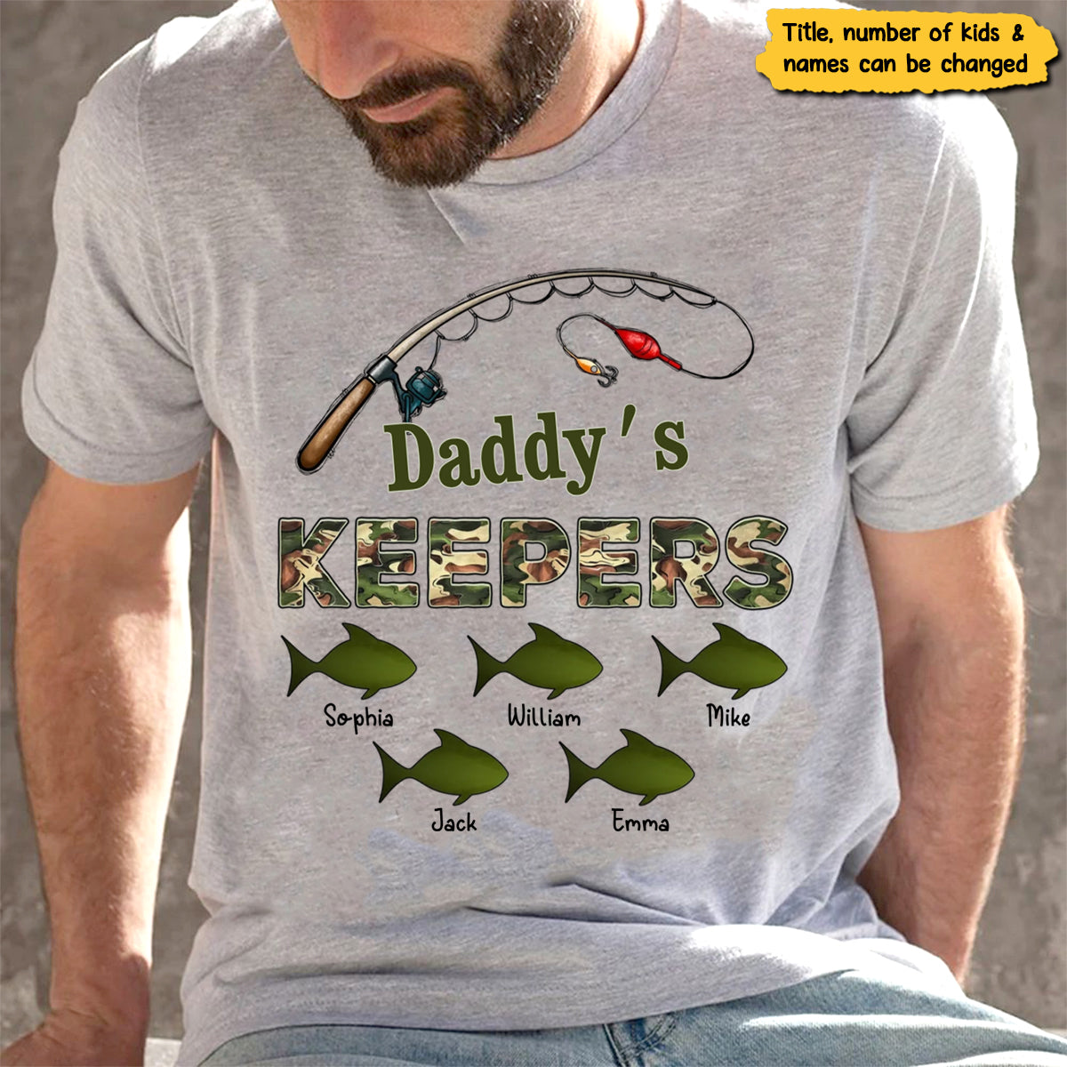 Grandpa's Keepers Camouflage Pattern Fishing Personalized Shirt, Father's Day Gift For Husband, Dad, Grandpa