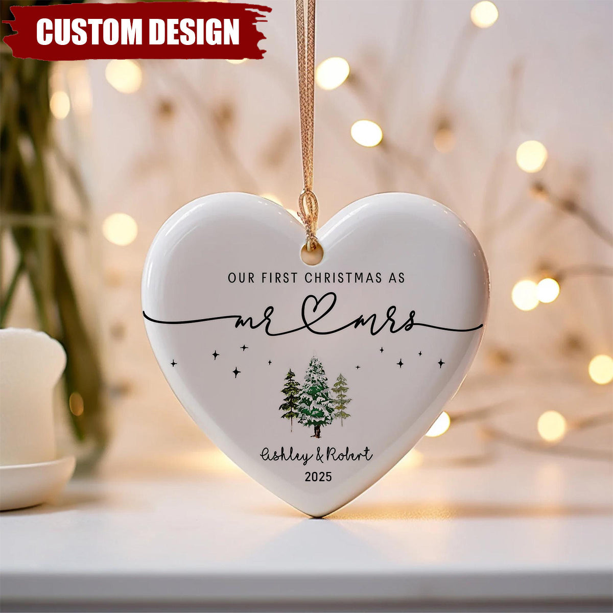 mr mrs ornament - Wedding Gift - Personalized First Christmas Keepsake - Our 1st Christmas Mr & Mrs Ornament - Housewarming mr and mrs idea