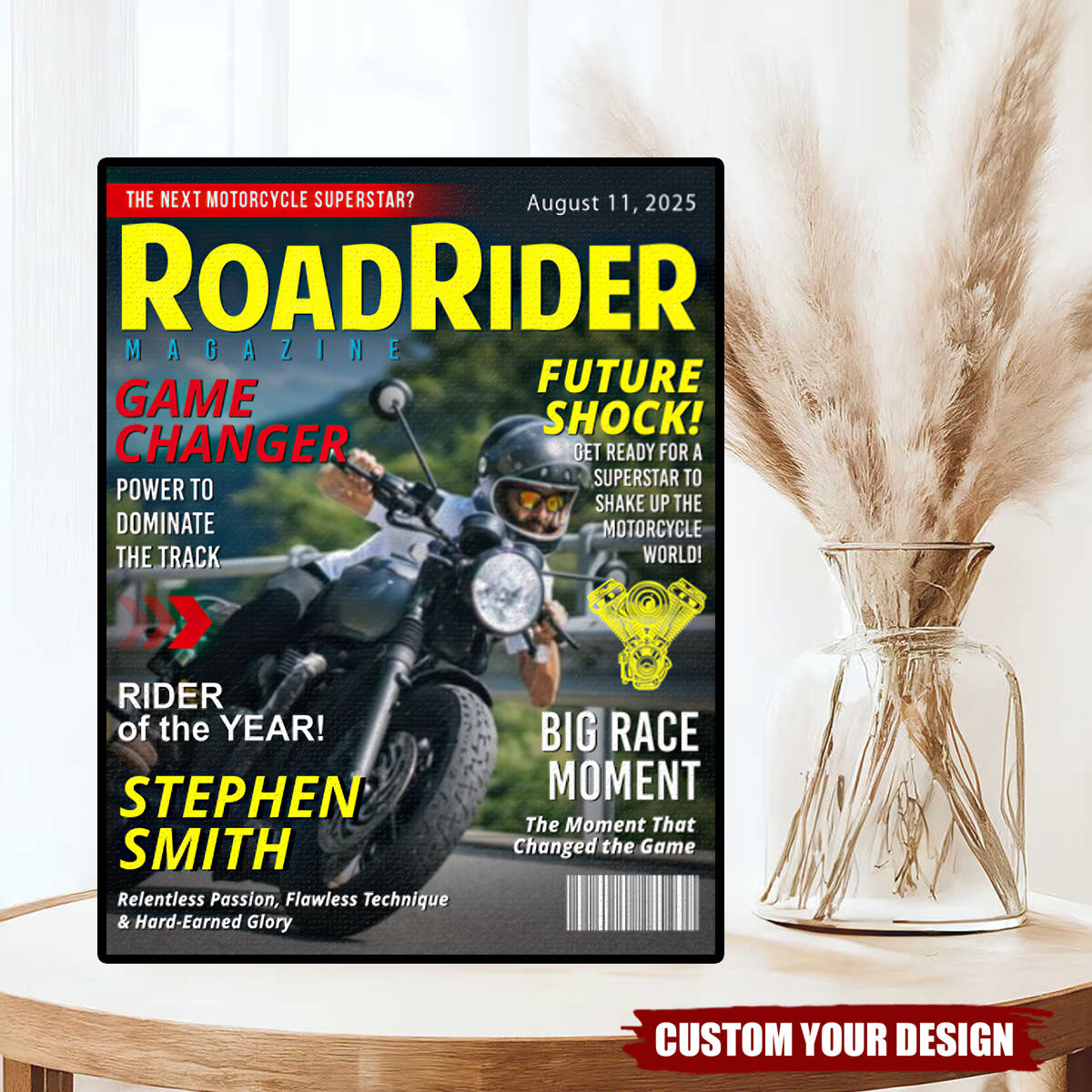 Personalized Motorcycle Magazine Cover Poster - Gift For Motorcycle Riders
