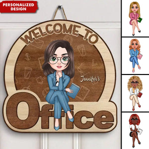 Welcome To My Office - Personalized Door Sign - Gift For Office Staff