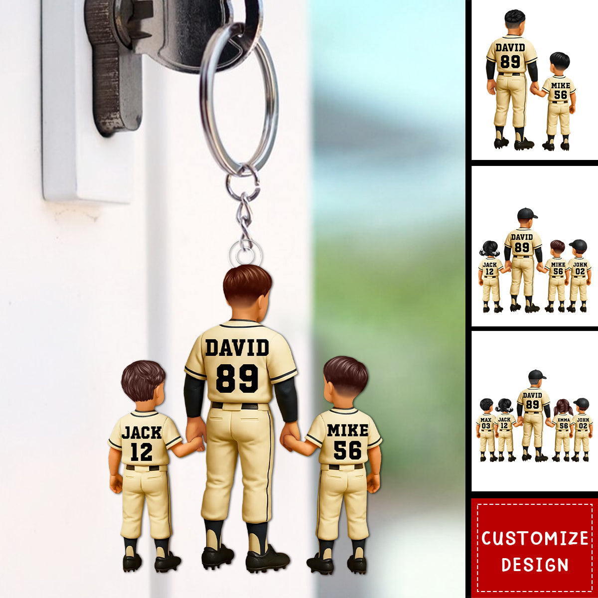 We Caught the Best Dad Baseball-Personalized Acrylic Keychain-Father's Day Gift