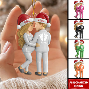 Personalized Pregnancy Christmas Ornament Gift For Expecting Couple