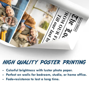 Personalized The Love Times Newspaper Themed Romantic Couple Poster -  Gift for Couples