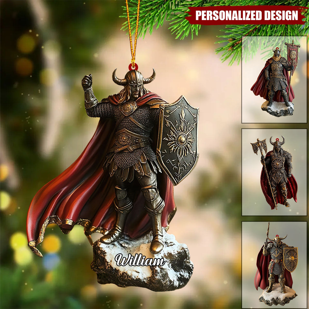 Personalized Viking Knight Acrylic Ornament