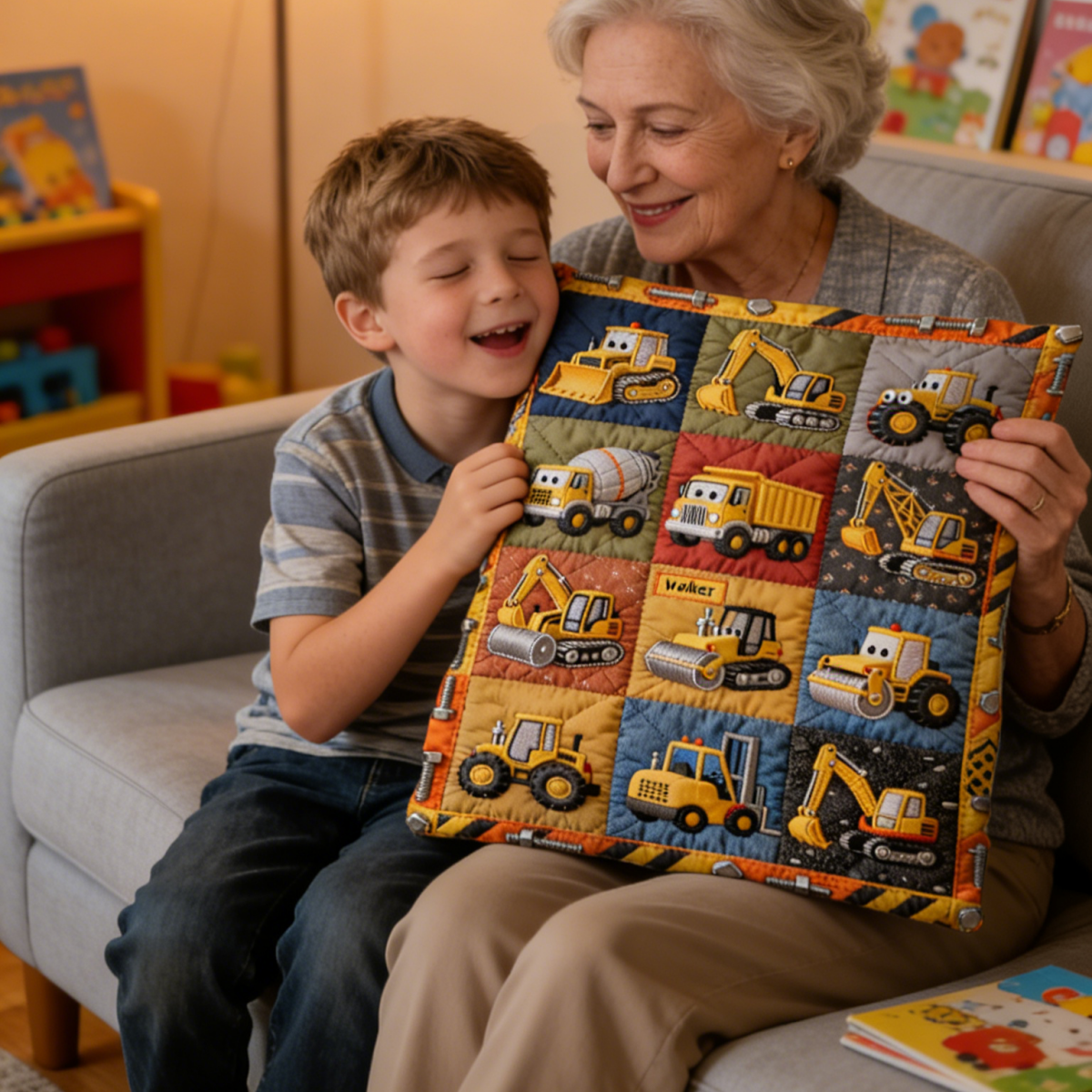 Construction Machines - Personalized Kid Pillow