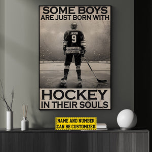 Some Boys Are Just Born With Personalized Hockey Poster-Gift For Hockey Lovers