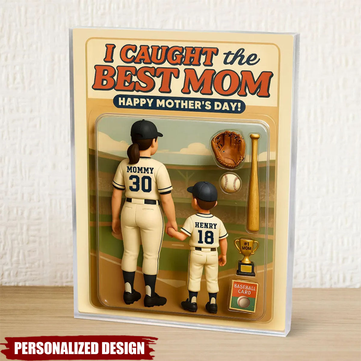 We Caught the Best Mom Baseball-Personalized Acrylic Plaque-Mother's Day Gift