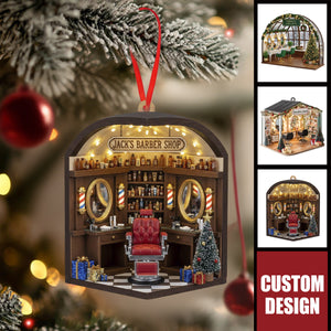 Personalized Hair Salon Christmas Ornament - Gift  For Hairdresser