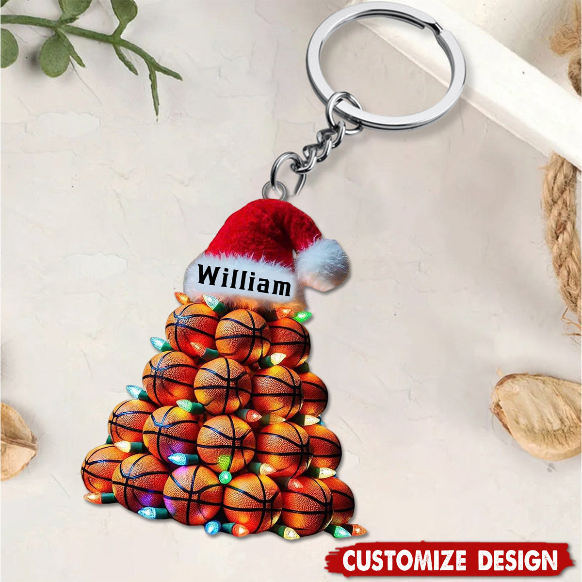 Personalized Basketball Keychain-Gift for Basketball Fans