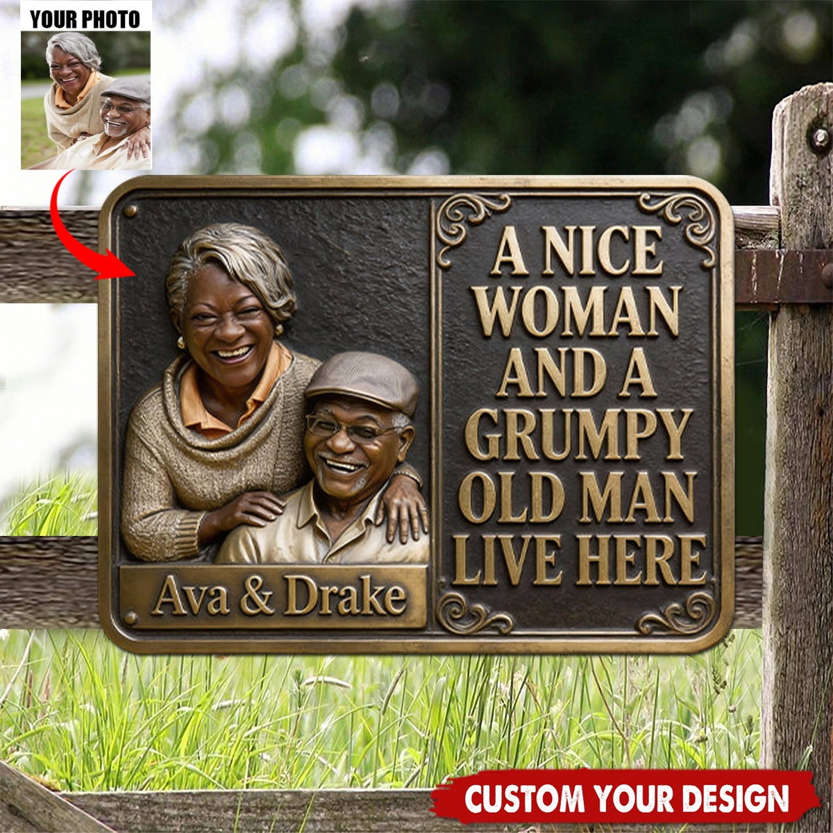 Custom From Any Photo - Personalized Couple Cut Metal Sign