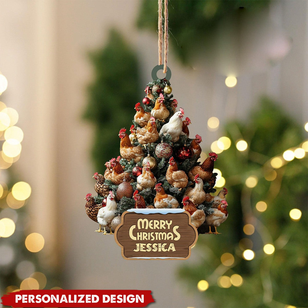 Personalized Chicken Ornament-Gift For Farmer-2024 New Release