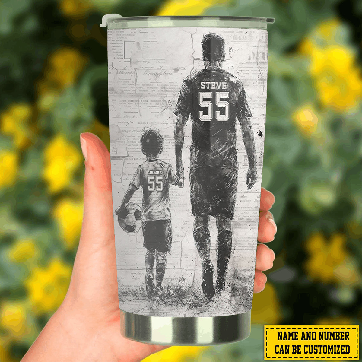 Behind Every Soccer Player-Personalized Soccer Dad Boy/Girl Stainless Steel Tumbler-Father's Day Gift For Soccer Lovers