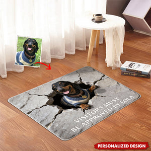Visitors Must Be Approved-Personalized Dog Shaped Doormat/ Rug