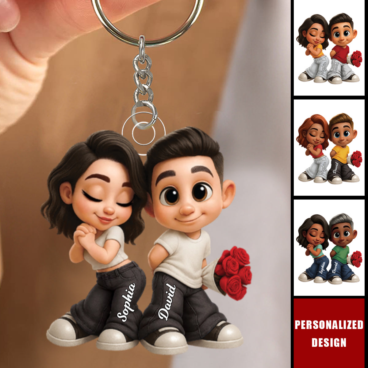 Personalized Together Y2K Couples  Keychain - Gift for Couple, for Him, for Her