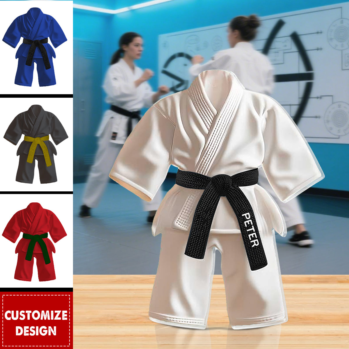 Personalized Black Belt Acrylic Plaque - Jiu-Jitsu,Karate Gift