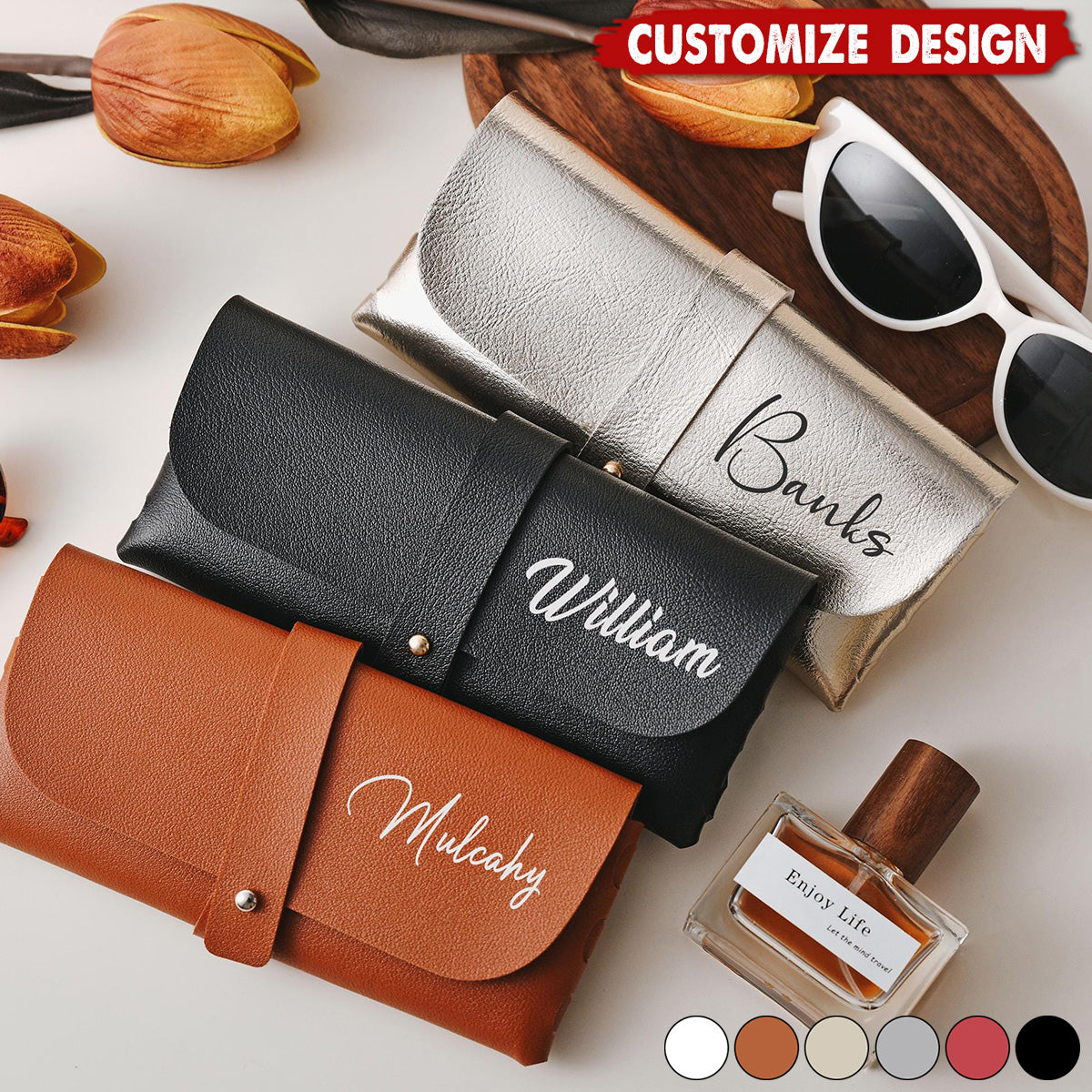 Personalized Leather Glasses Case-Gift for Anniversary