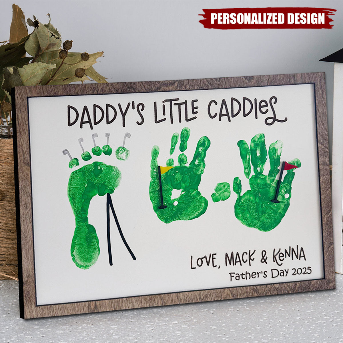 Personalized Father’s Day Golf Handprint Sign-Golf Theme Gift for Grandpa