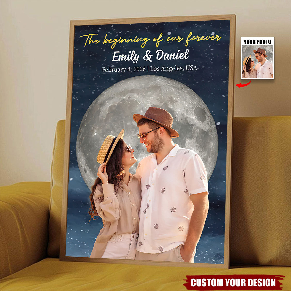 Moon Phase Custom Photo The Night Our Story Began - Personalized Poster