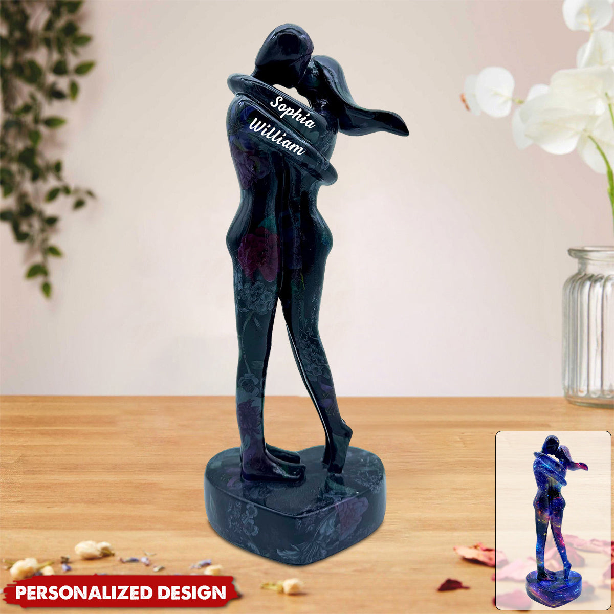 Personalized Couple Sweethearts Lover Hug Kissing Plaque Gift For Lover