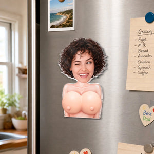 Thanks For Putting Up With Me - Custom Photo Squishy Acrylic Fridge Magnet - Personalized Anniversary Wedding Gifts For Husband,Wife,Couple