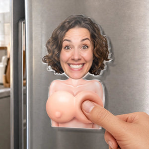 Thanks For Putting Up With Me - Custom Photo Squishy Acrylic Fridge Magnet - Personalized Anniversary Wedding Gifts For Husband,Wife,Couple