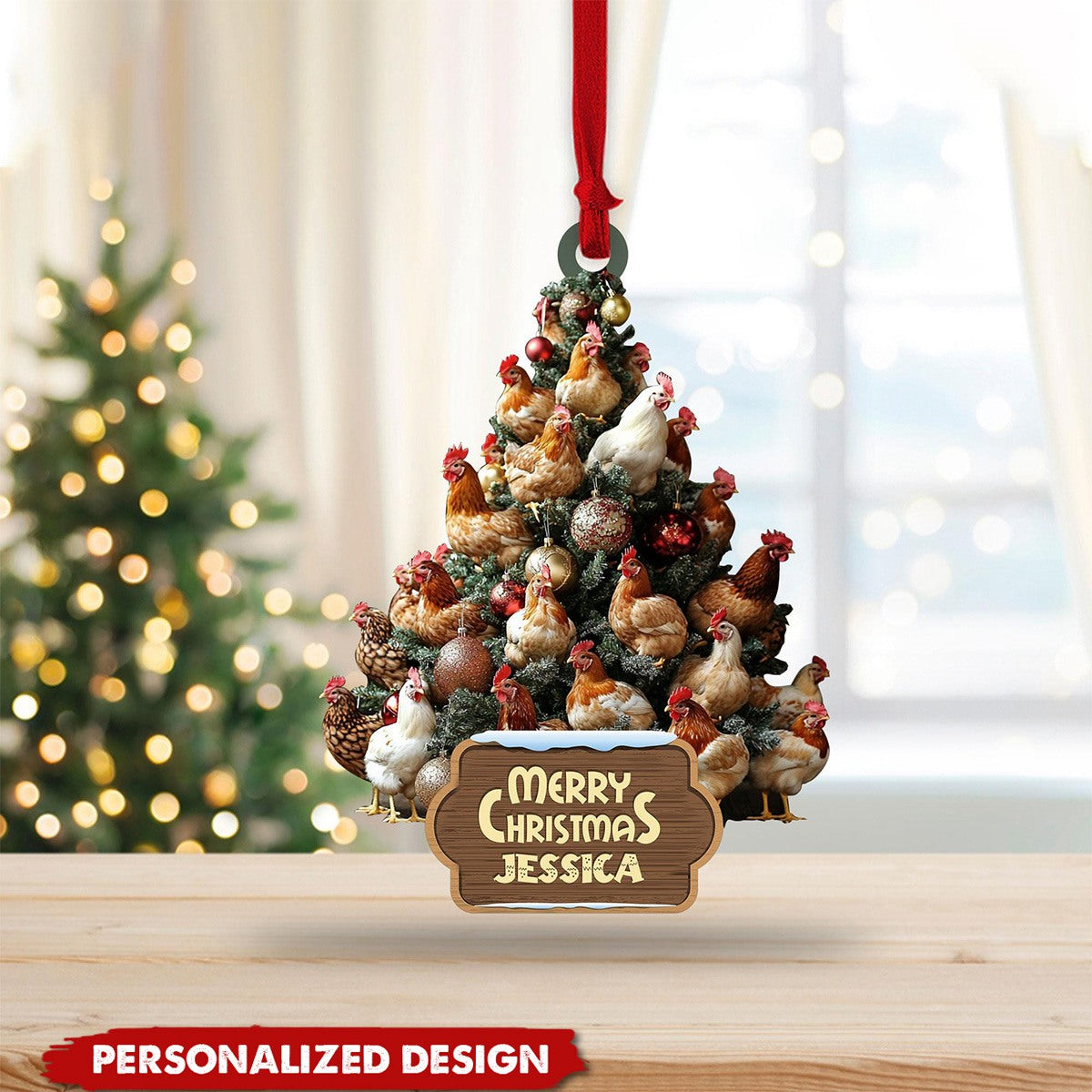 Personalized Chicken Ornament-Gift For Farmer-2024 New Release