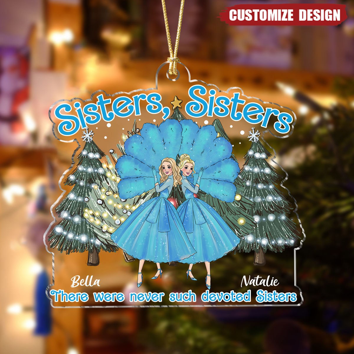 2024 New Release Sisters Sisters- Personalized Acrylic Christmas Ornament