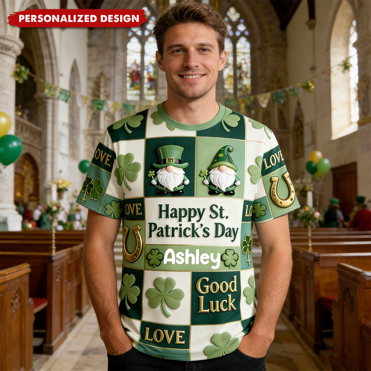 Happy St. Patrick's Day-Personalized Irish T-Shirt