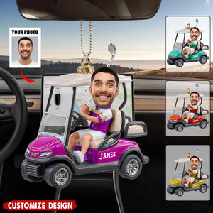 Personalized Golf Acrylic Car Ornament - Gift for Golf Lovers