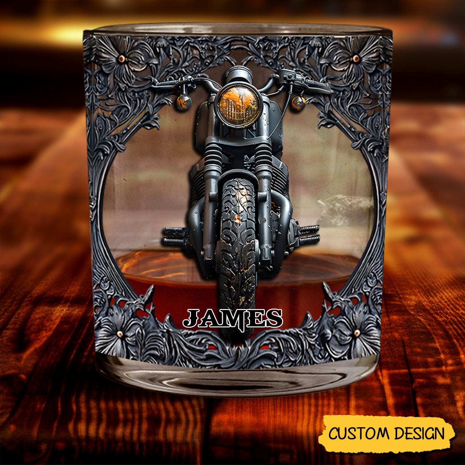 Biker Whiskey - Personalized Biker Whiskey Glass