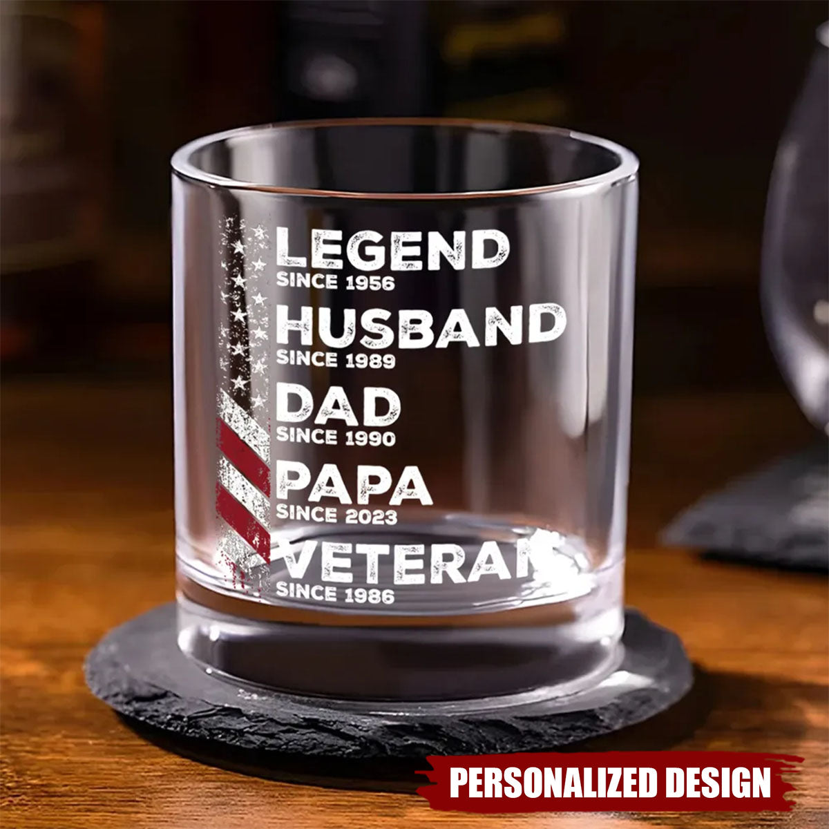 Legend Husband Daddy Since Personalized Whiskey Glass, Father's Day Gift