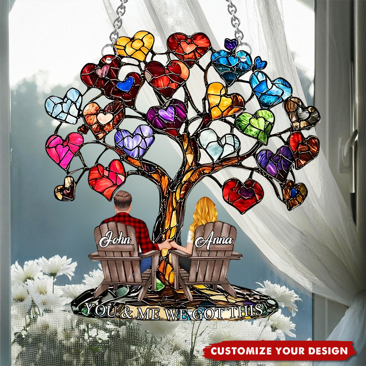 You And Me We Got This - Personalized Couple Window Hanging Suncatcher Ornament