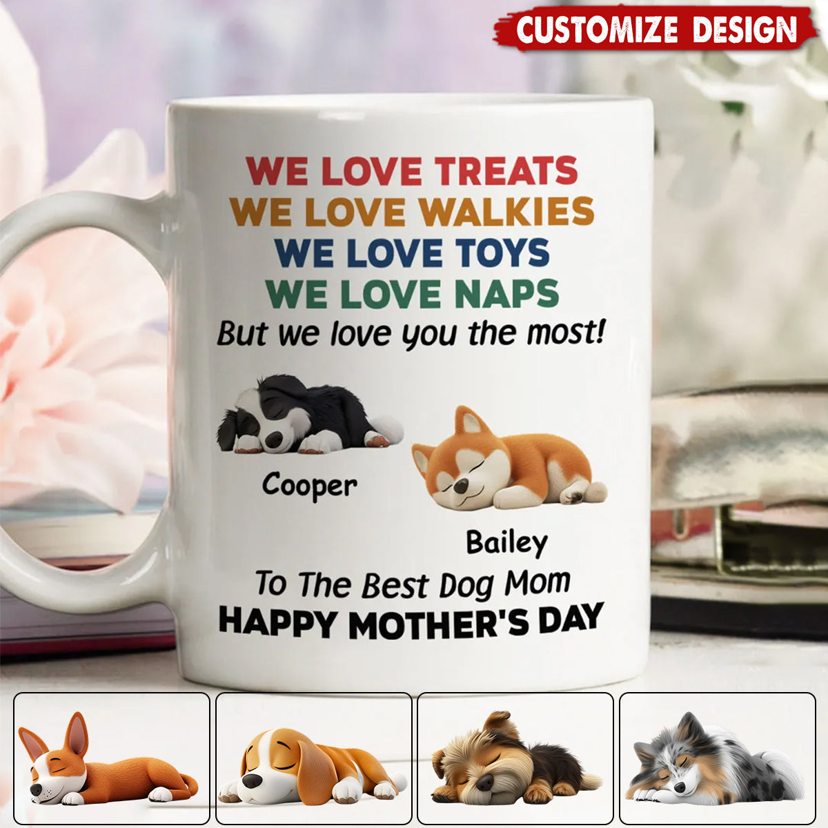 Love You The Most - Personalized Coffee Mug - Mother's Day Father's Day Gift For Dog Lovers