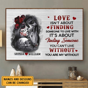 You Are My Without - Personalized Couple Skull Poster Canvas